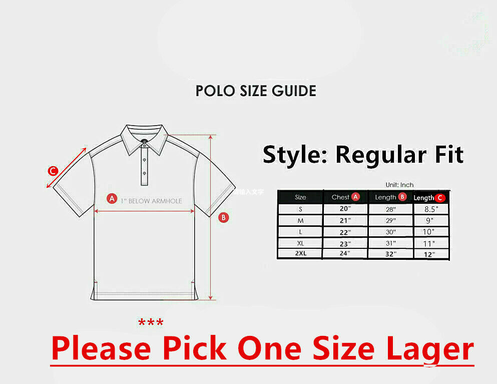 Men Polo Shirt Plain Golf Sports Cotton Tee Jersey Casual Short Sleeve Quick Dry