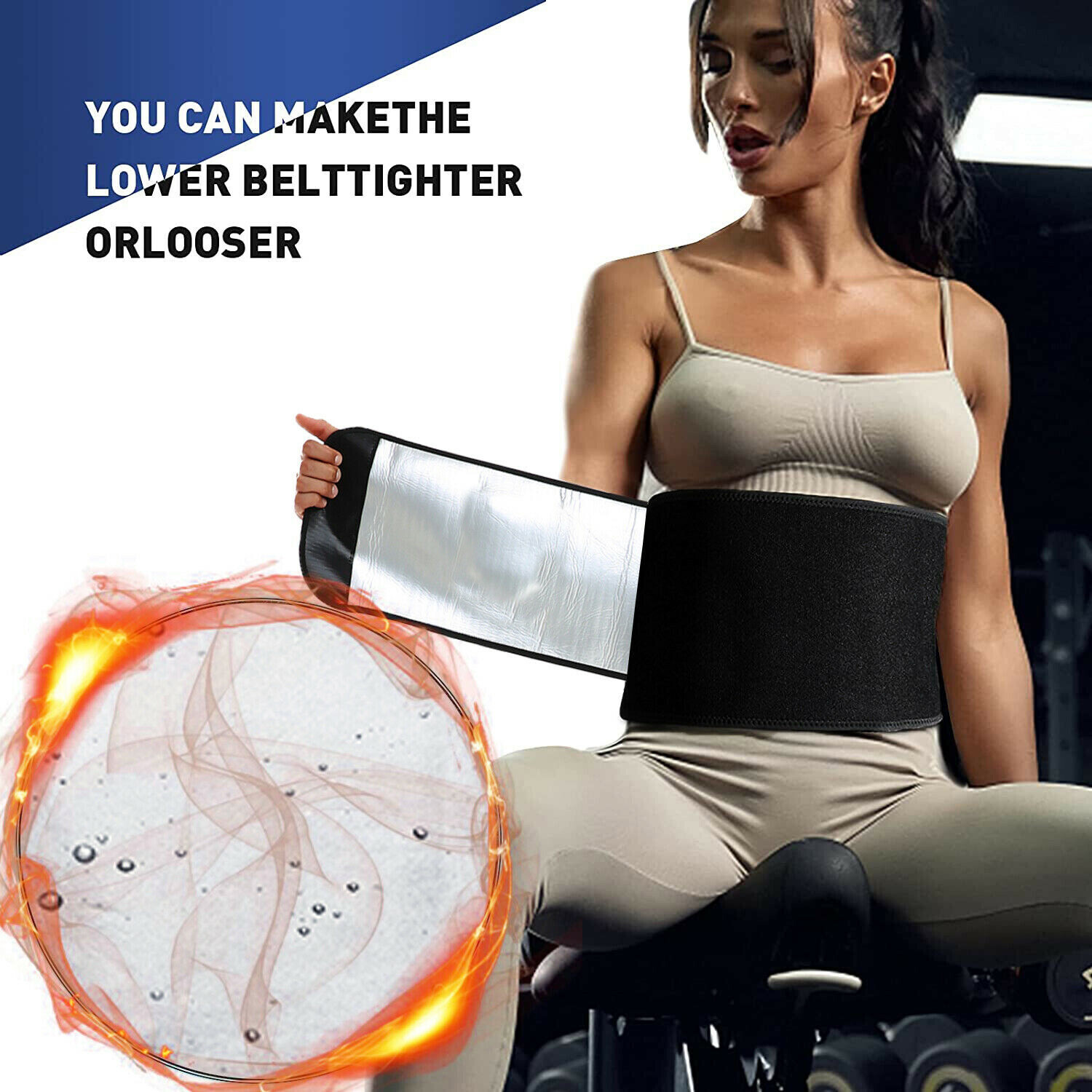 Waist Trimmer Belt – Neoprene Waste Trainer Slimming Band for Workout Sweat Belt