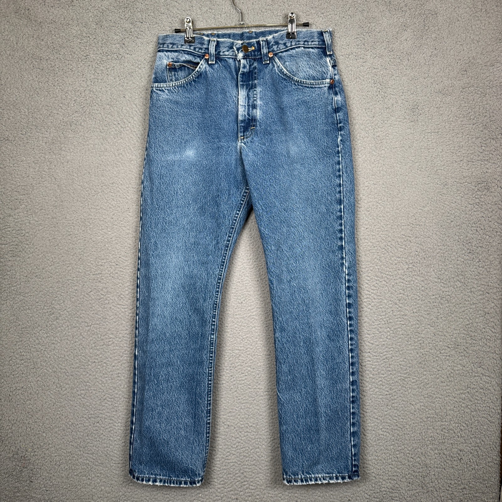 VTG Lee Jeans Men 33×32 Blue Cotton USA Union Made Distressed Americana Heritage