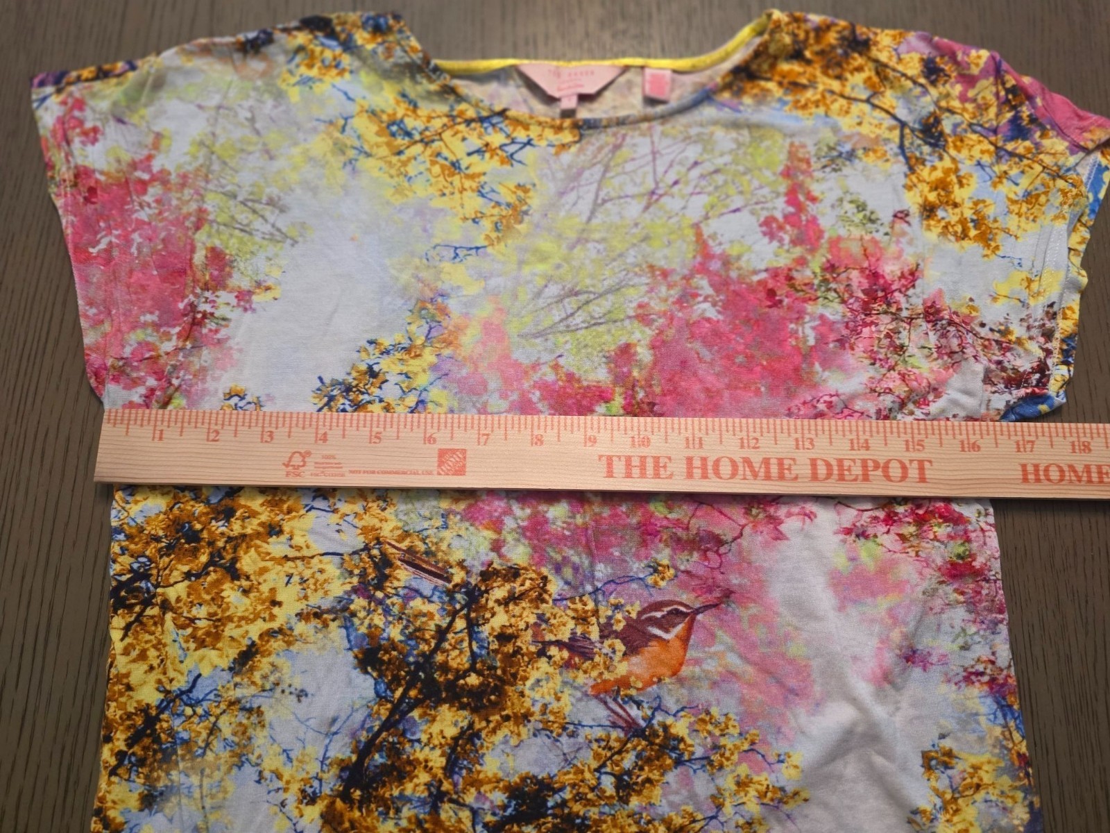 Ted Baker London Ladies Novelty Bird Print Colorful Lightweight Tee Shirt S 4