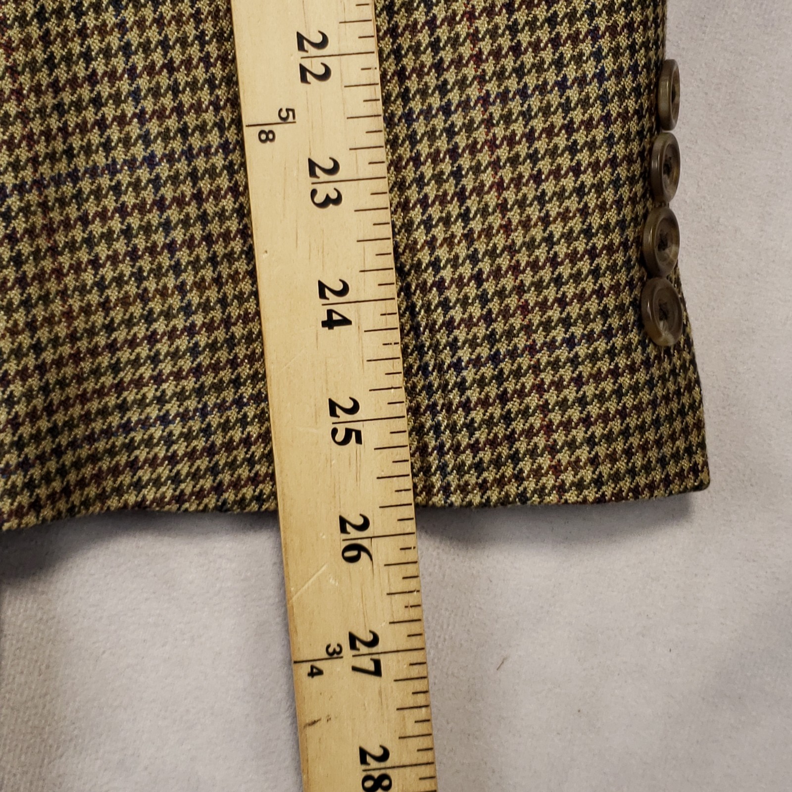 Chaps 100% Silk Sport Coat Mens 48R Houndstooth Two Button Single Vented Blazer