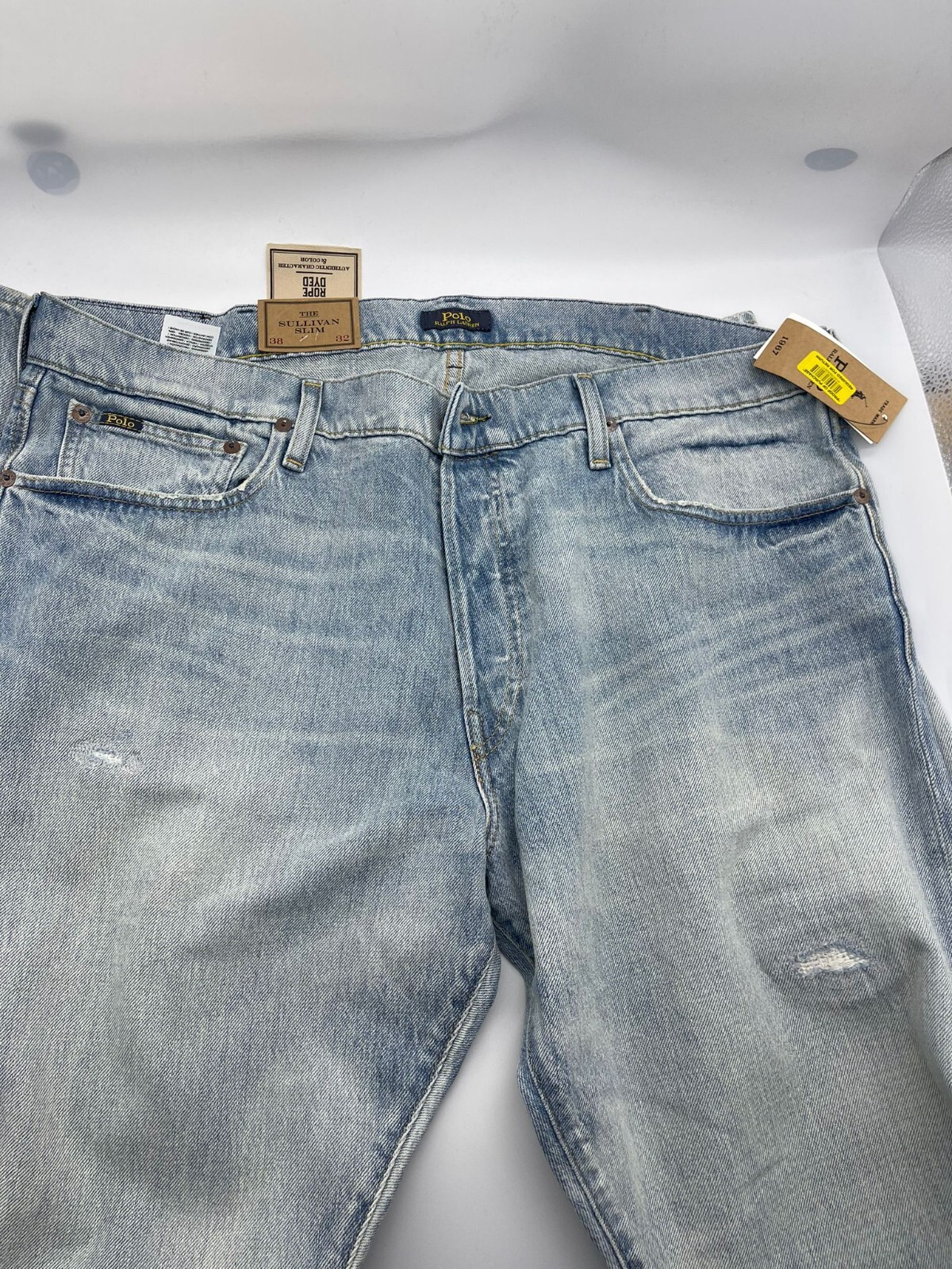 NWT Polo Ralph Lauren THE SULLIVAN SLIM STRETCH DENIM Distress Jeans Blue 0027