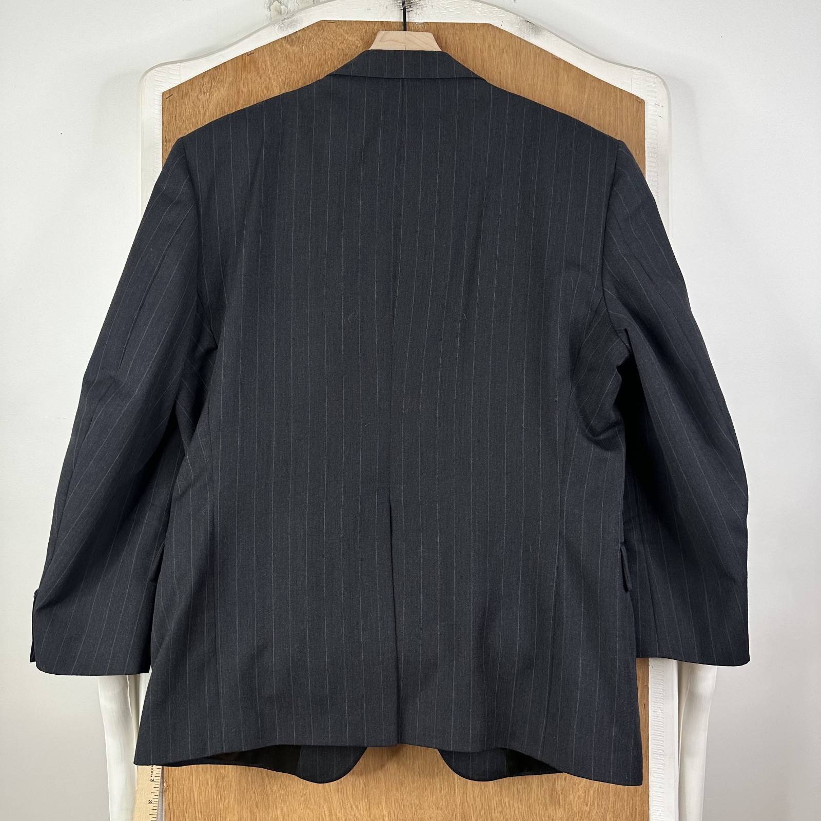 Botany 500 Suit Mens 46R Gray Pinstripe 2 Button Wool Pants 36×28 Canvased
