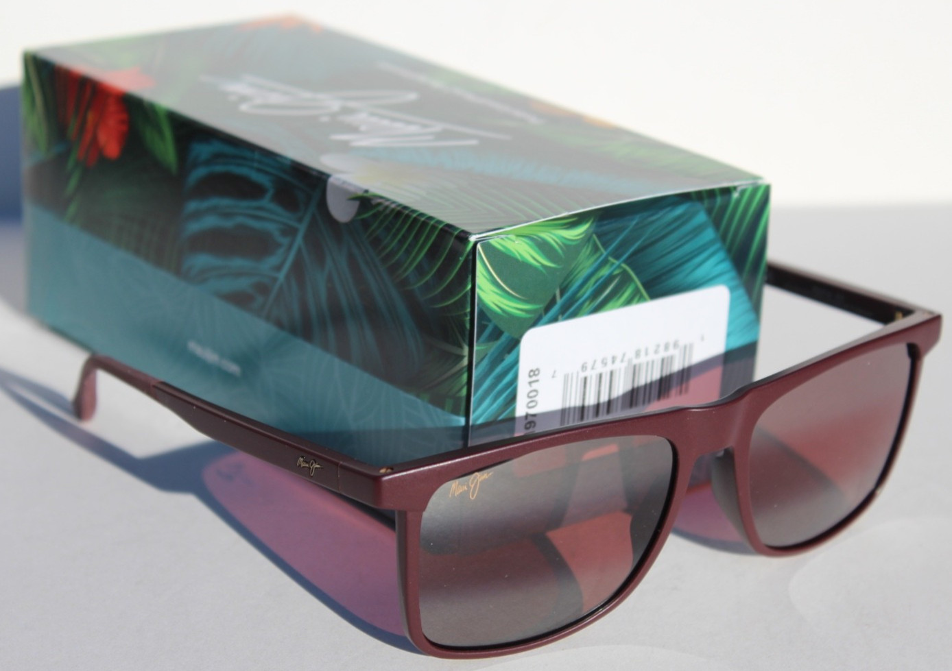 MAUI JIM Makamae POLARIZED Sunglasses R619-04 Matte Burgundy/Maui Rose NEW Italy