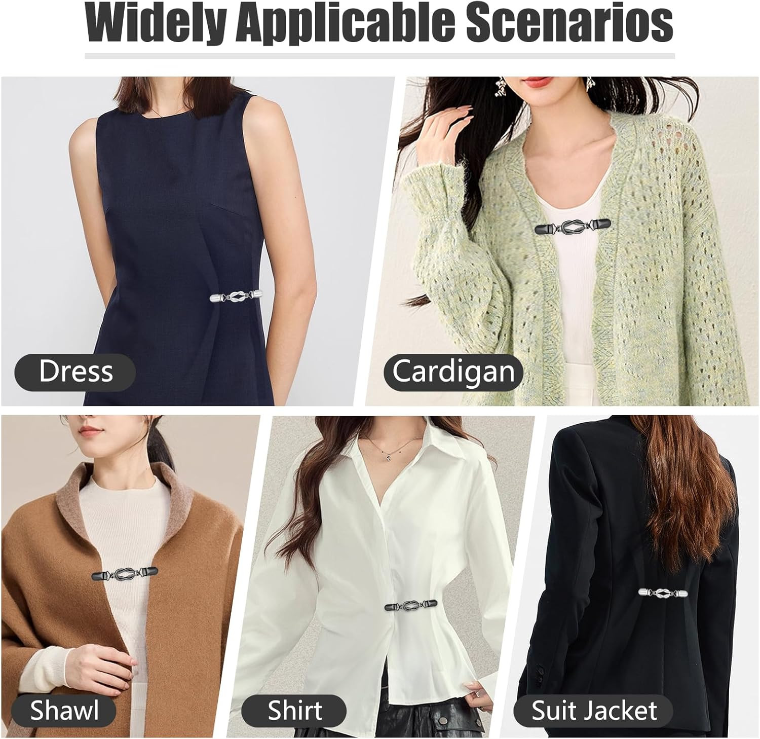 2 Pcs Waist Cincher & Shirt Clip Retro Dress Cinch Clips for Shawl,Cardigan,Swea