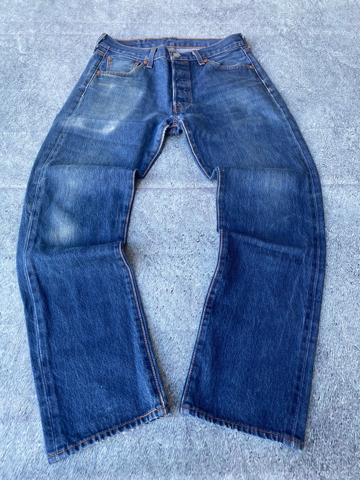Levi’s 501 Original Shrink-To-Fit Jeans Men W31 L32 Blue Denim Preppy Button Fly