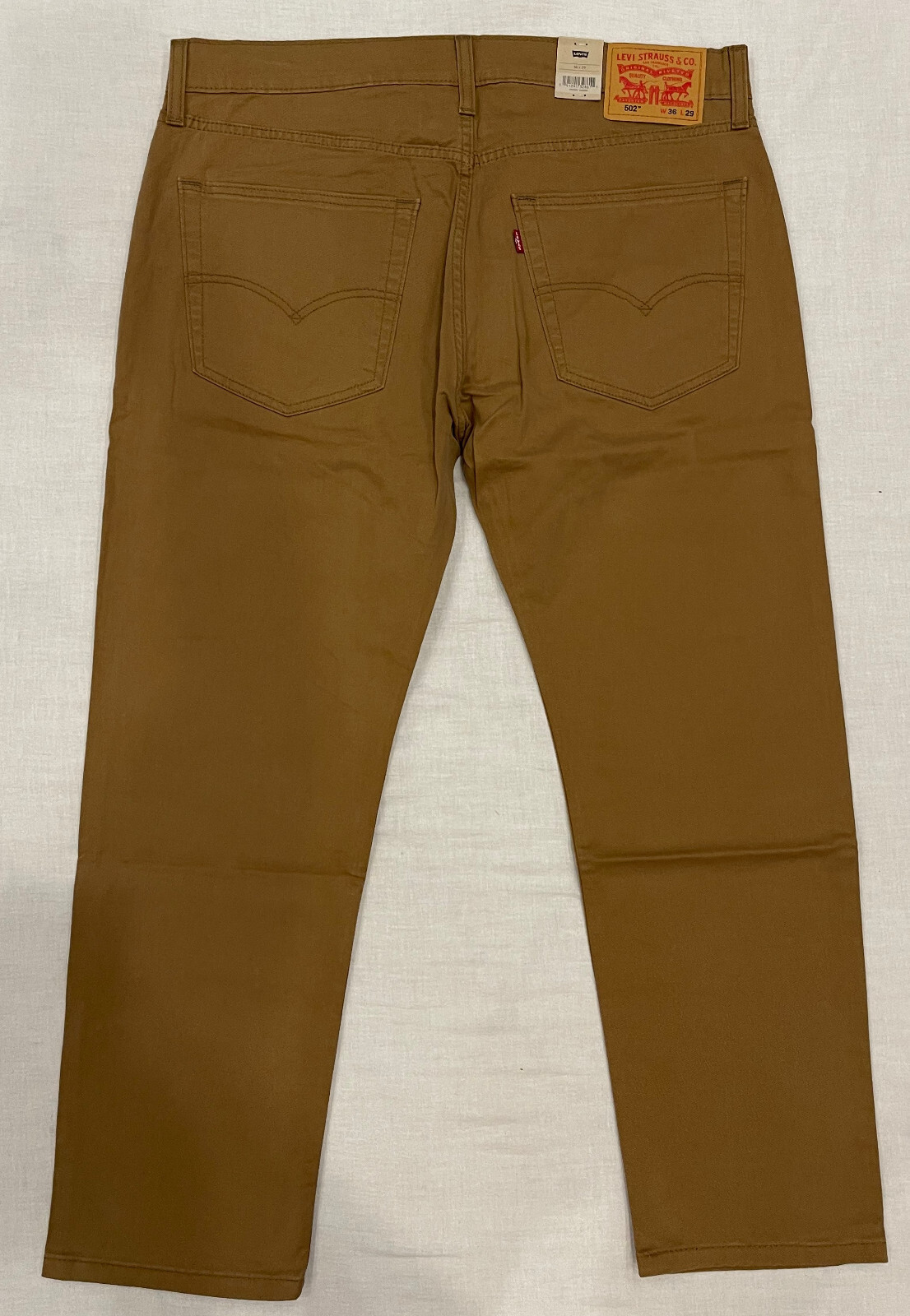 Mens Levis 502 Regular Taper Stretch Twill Jeans 36X29 Caraway (Brown) #0100