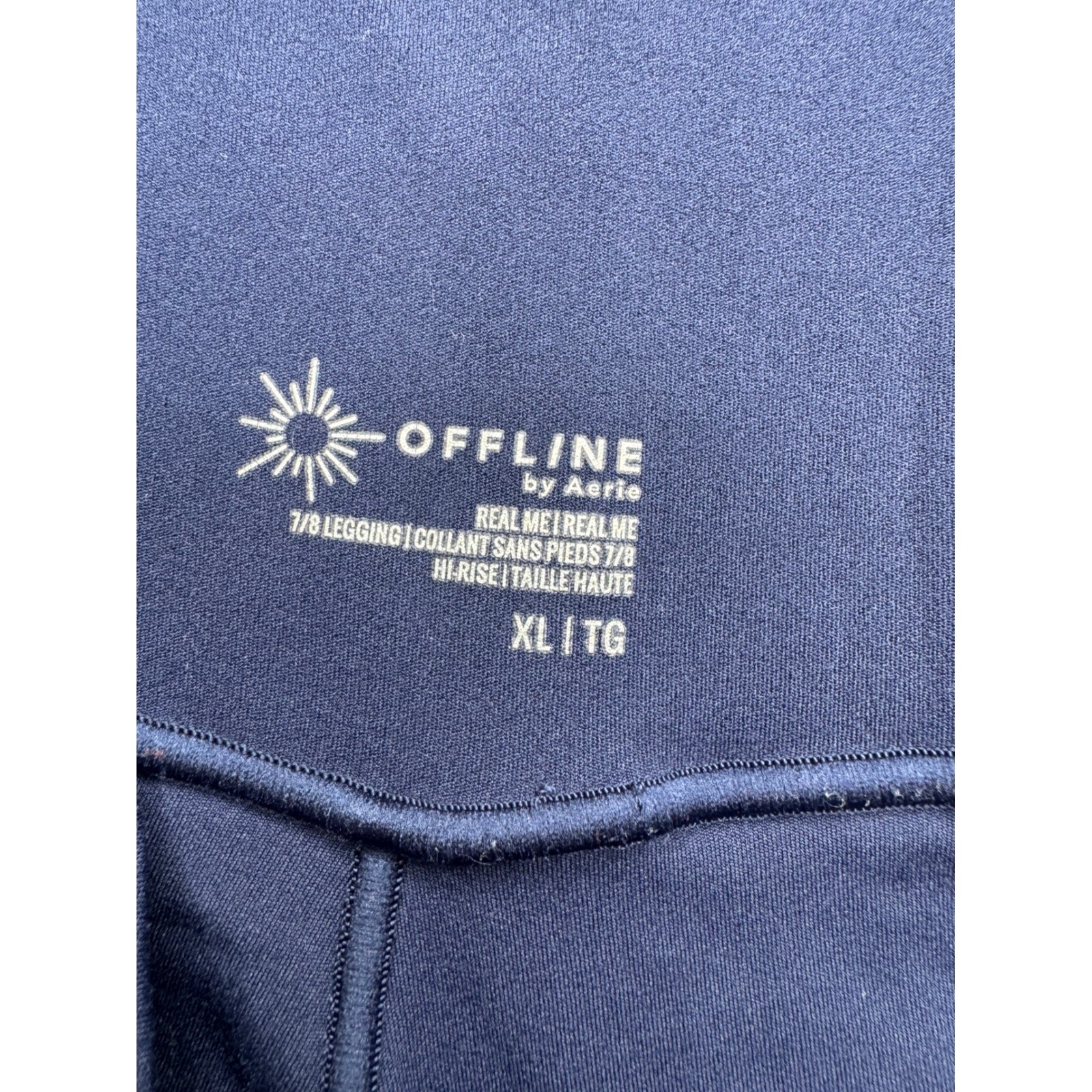 OFFLINE by Aerie Real Me Crossover High Rise 7/8 Leggings Navy Blue XL