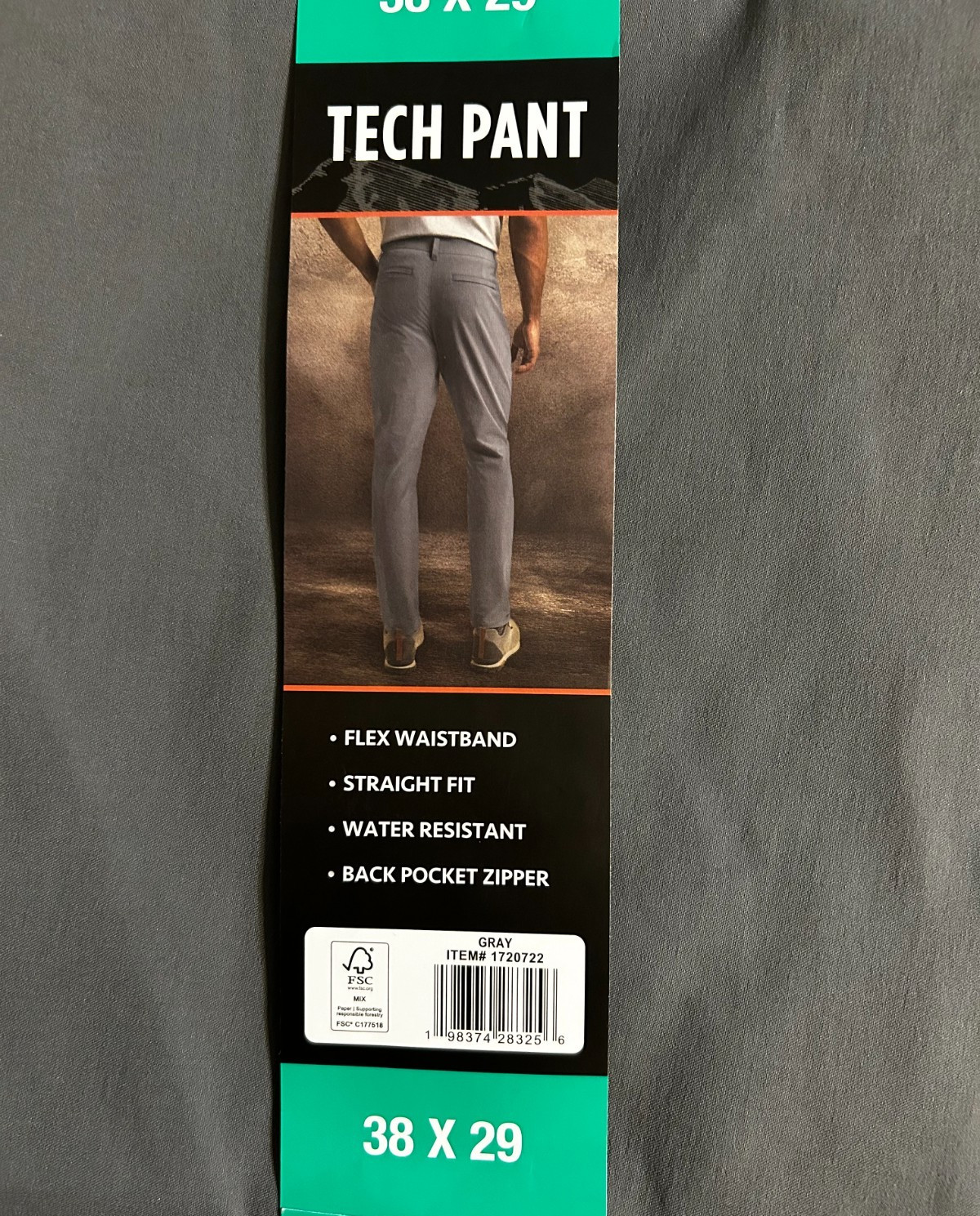 Weatherproof Vintage Men’s Tech Pant Straight Fit Gray Size 38×29