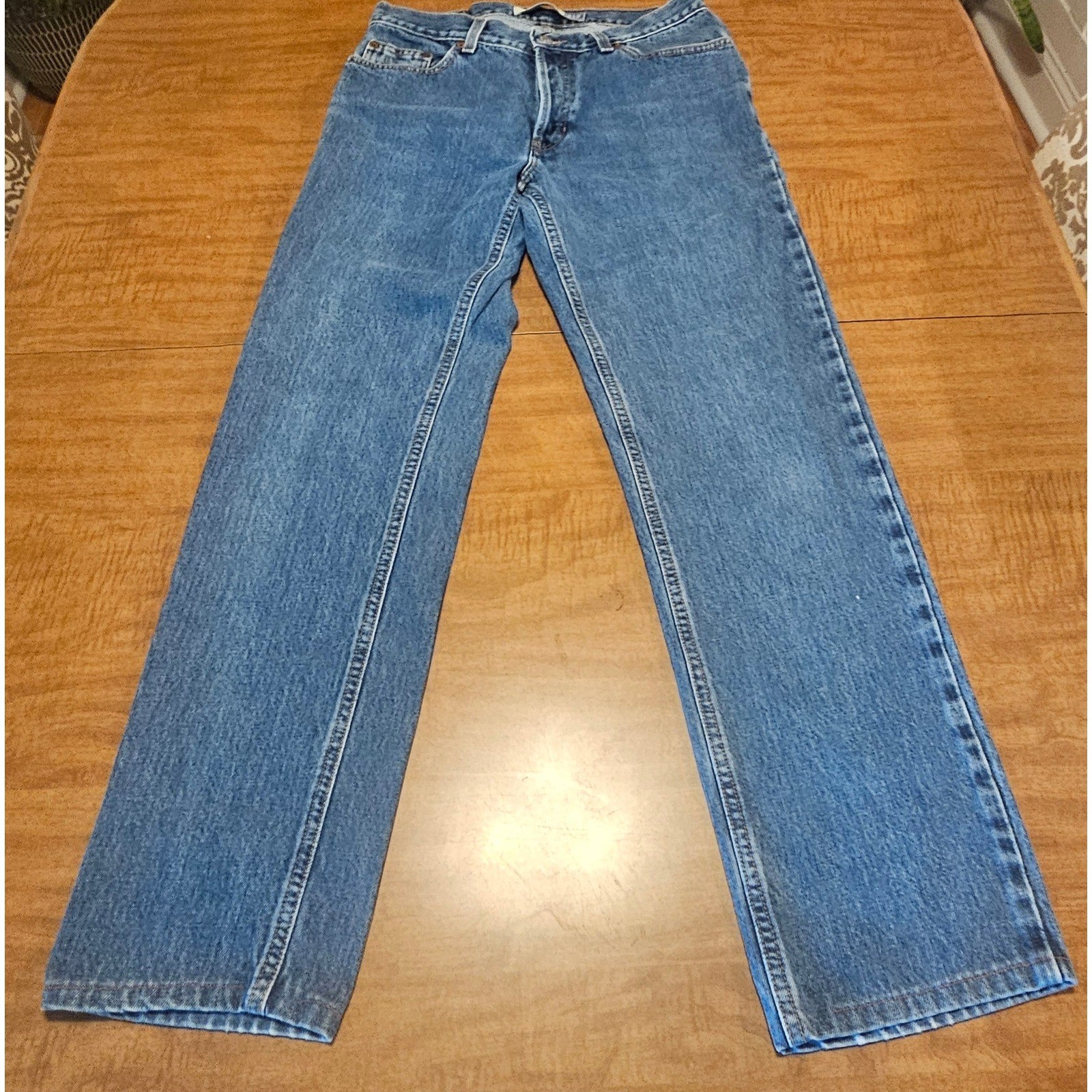 Men’s Gap Low Rise Jean Blue buttonfly Medium Wash Y2K straight leg 30×30 MJ1