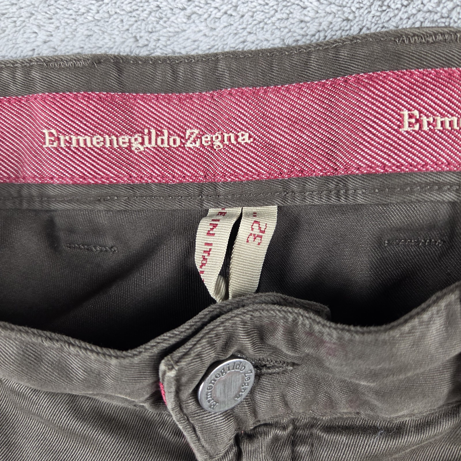 Ermenegildo Zegna Brown Straight Chino Pants Mens 32(28×27.5) Made in ITALY