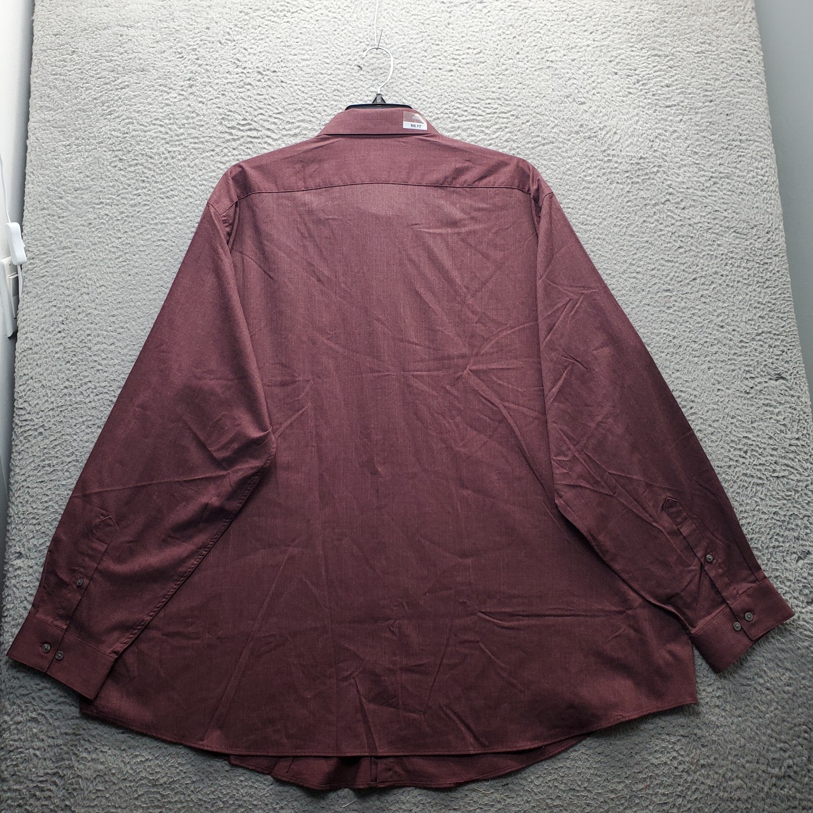 Van Heusen Machine Wash & Dry Dress Shirt Mens 20 Burgundy Comfort Performance