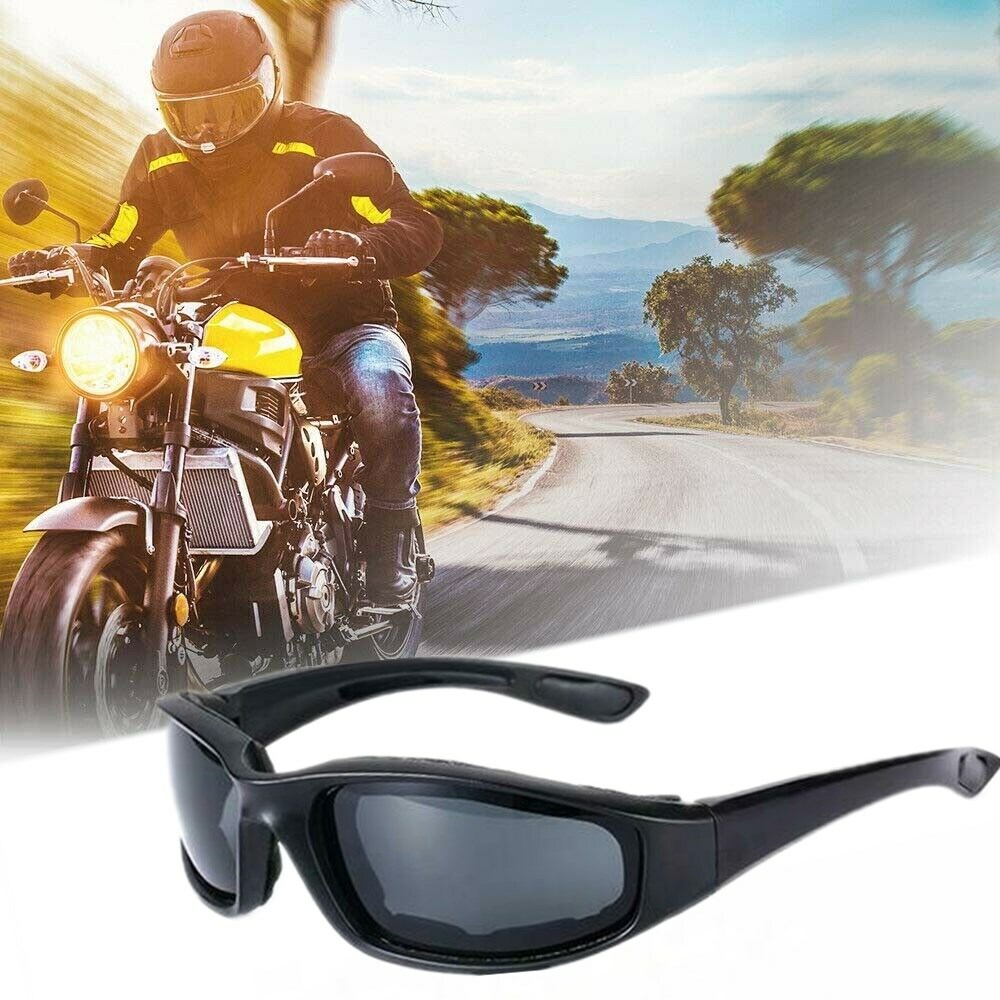 3 Pairs Chopper Padded Foam Wind Resistant Sunglasses Motorcycle Riding Glasses