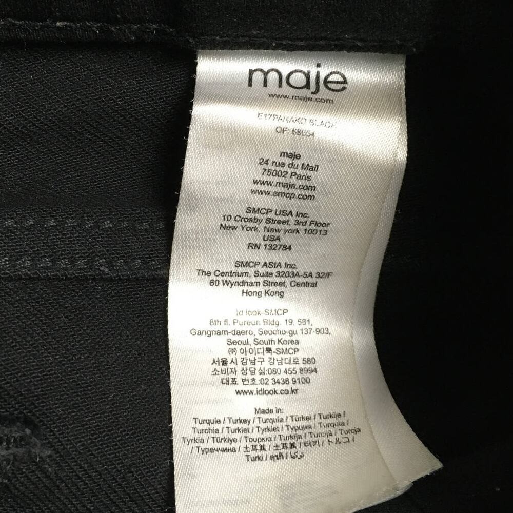 Maje Panako Skinny Jeans Ankle Frayed Hem Black Denim Women’s Raw Hem High Rise