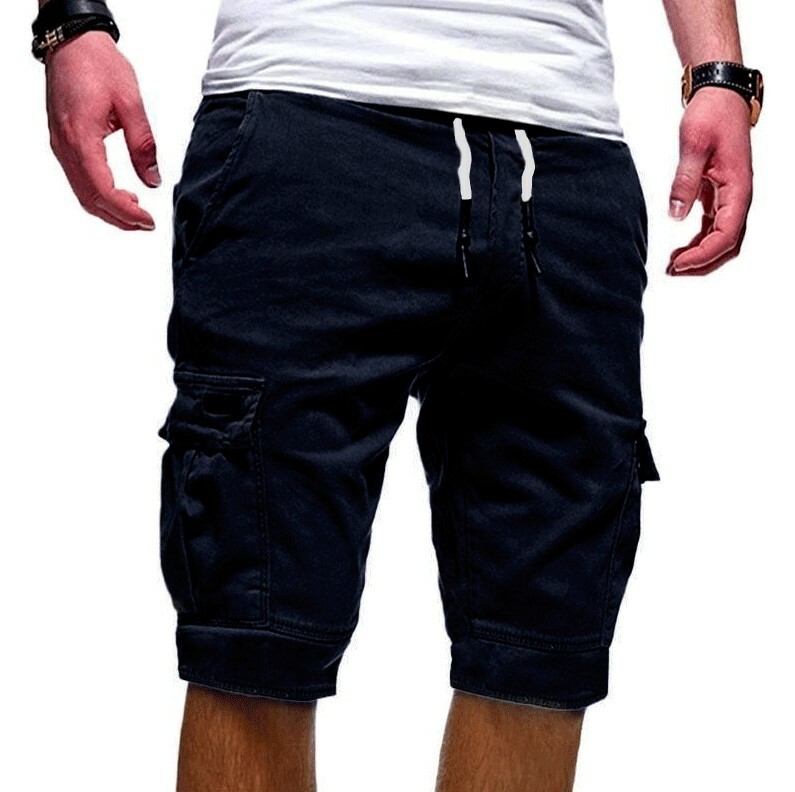 Men Casual Chino Cargo Shorts Pants 6-Pockets Summer Beach Trousers