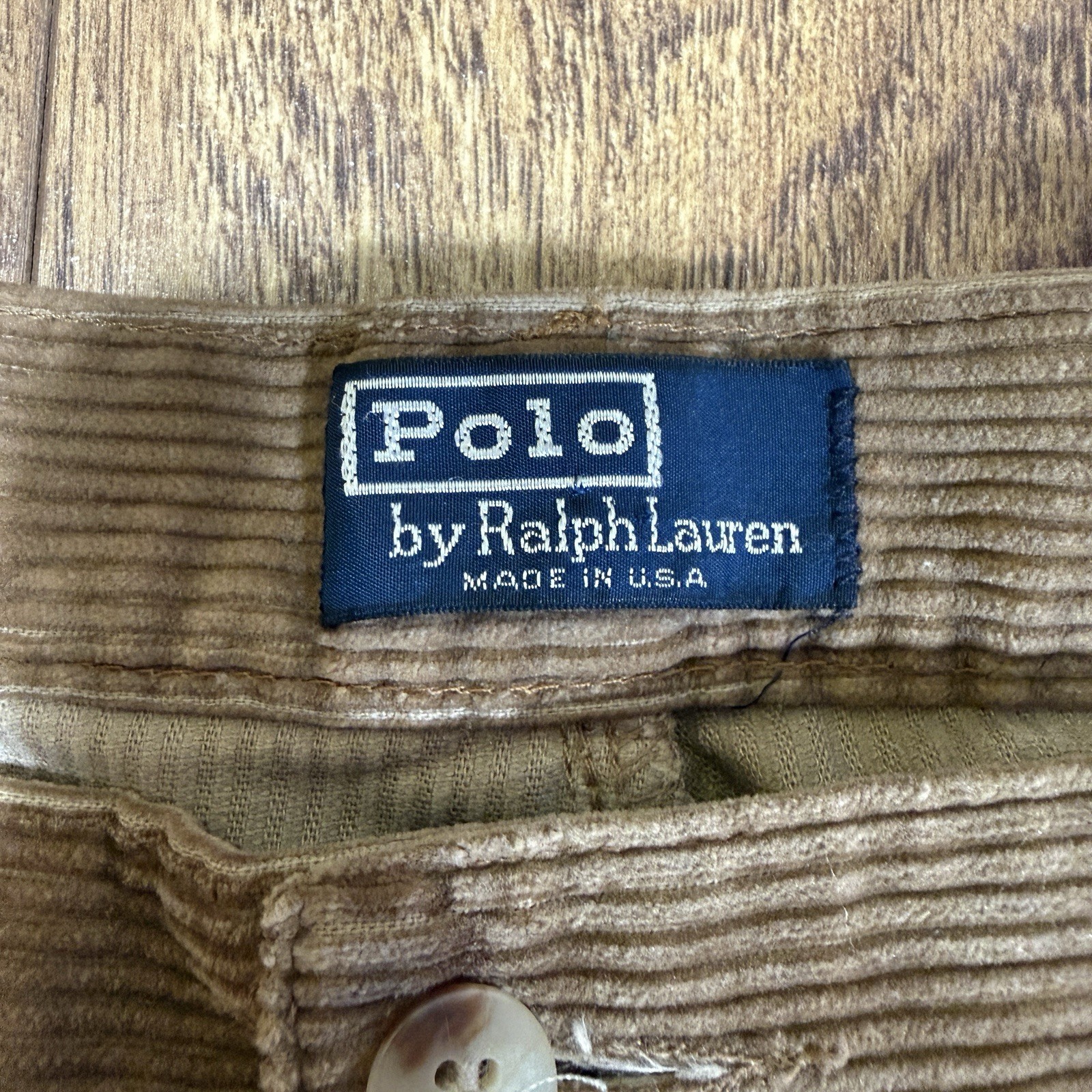 Vintage Polo Ralph Lauren Corduroy Pants Men’s 36×34 Tan Brown Made in USA