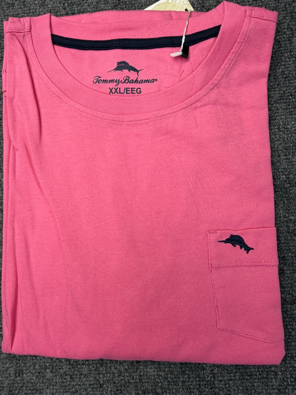 Tommy Bahama Pocket T Shirt Mens XXL NEW Marlin Logo Cotton Tee Red Blue Gray