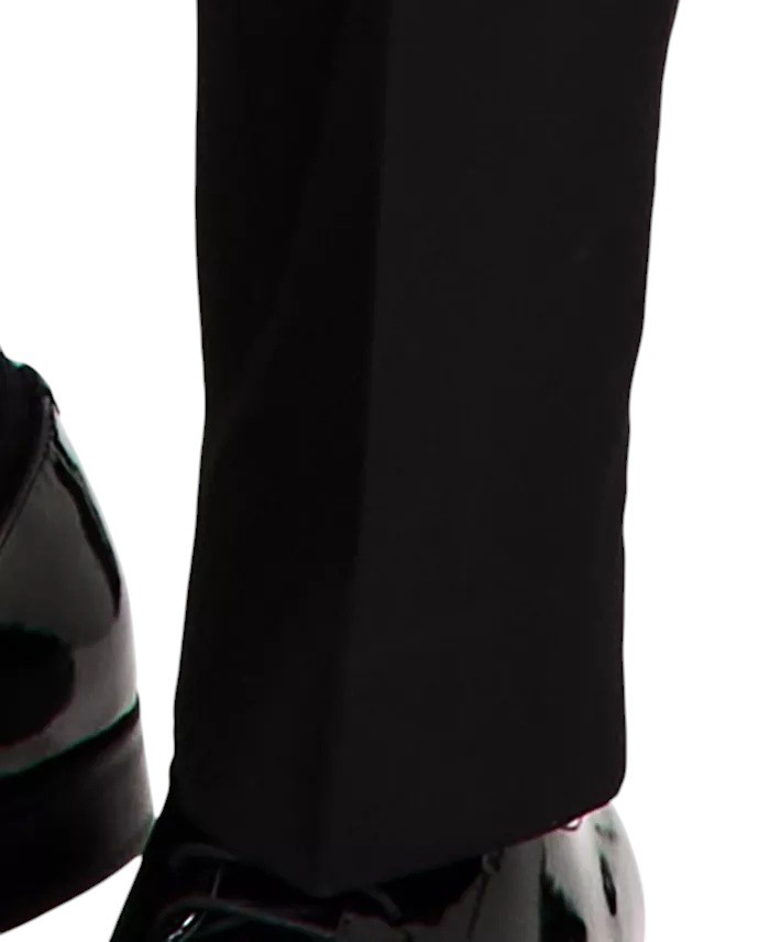 Nautica Mens Modern fit 2 Piece Tuxedo Suit 46 R / 41 Waist Black Solid Stretch