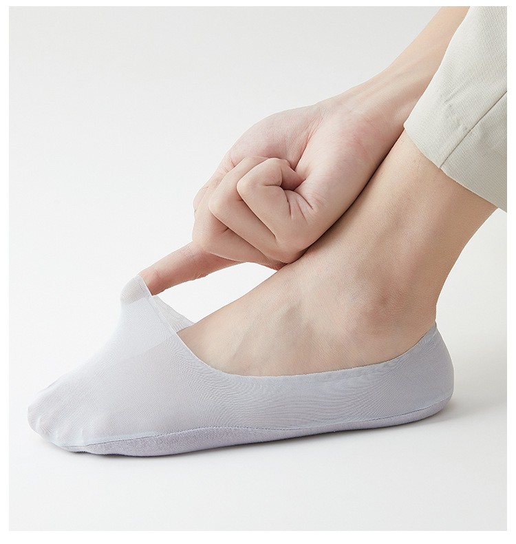 5 Pairs Men Summer Breathable Socks Non Slip No Show Invisible Thin Boat Socks
