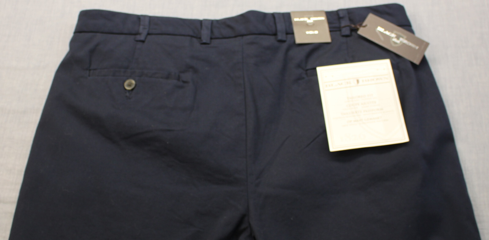 Black & Brown Logo Mens Navy Blue Stretch Tailored Fit Chino Pants NWT 38 x 32