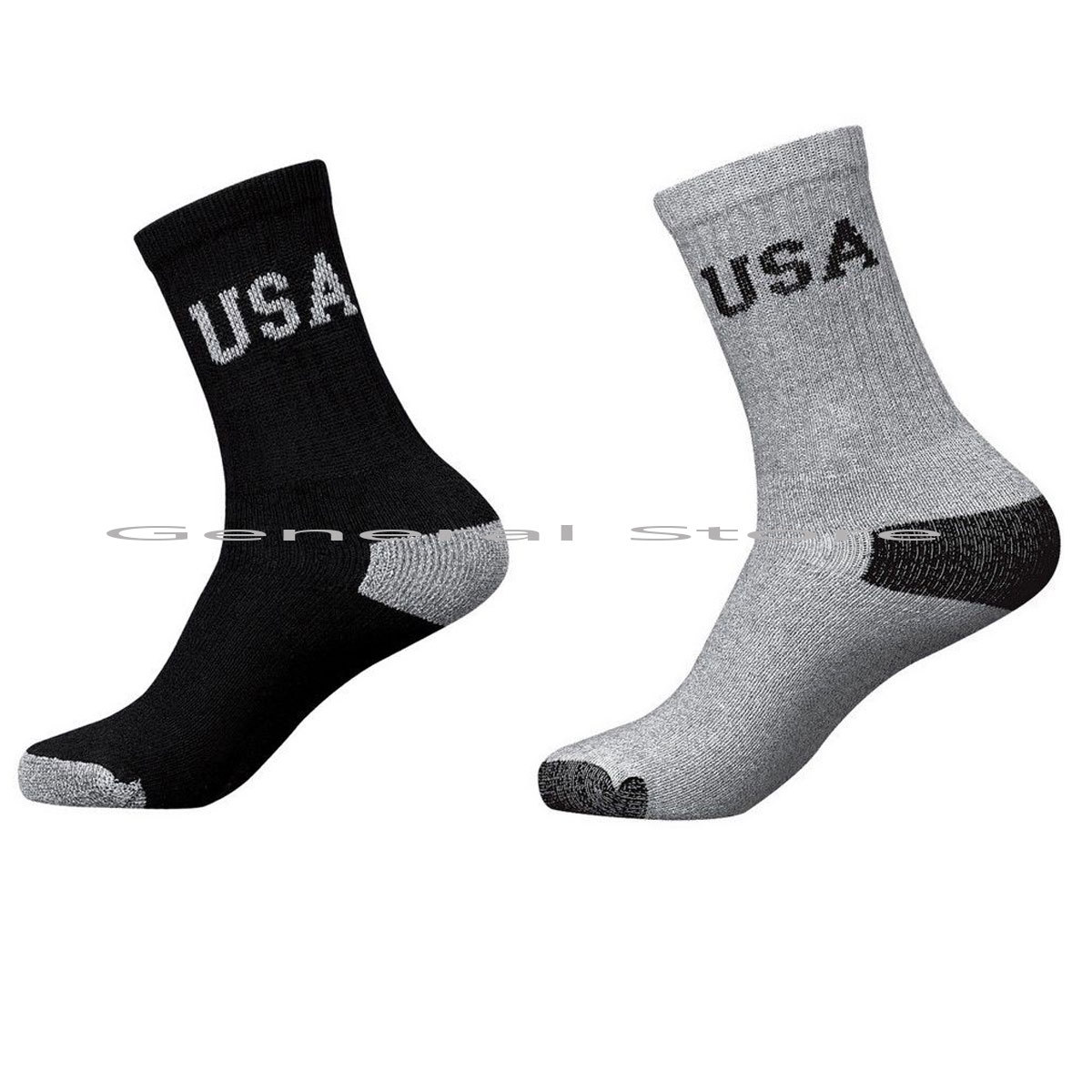 Men Women Crew Power Club Socks USA Logo Black White Gray Wholesales 9-11 10-13
