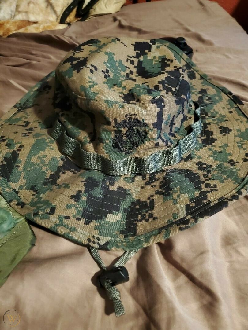 USMC MARPAT Boonie Cover – Marine Corps Woodland Boonie Hat 3″ Brim -Made in USA