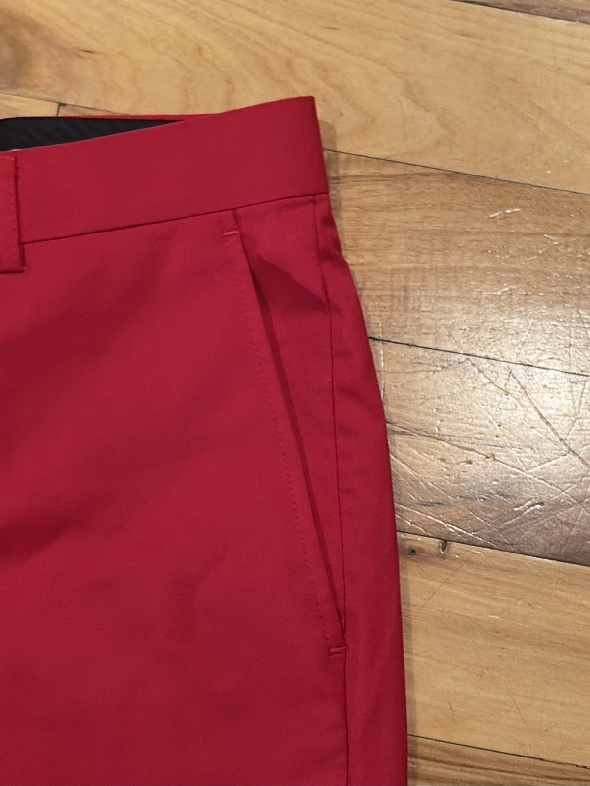 Lineage Dress Polyester Spandex Flat Front Red Casual Pants Mens 32 x 30 Retro