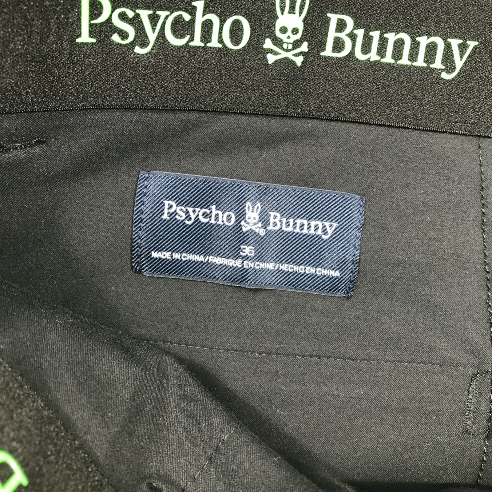Psycho Bunny Gable Sport Pants 36 Black Cotton Blend Chino Preppy Athleisure New