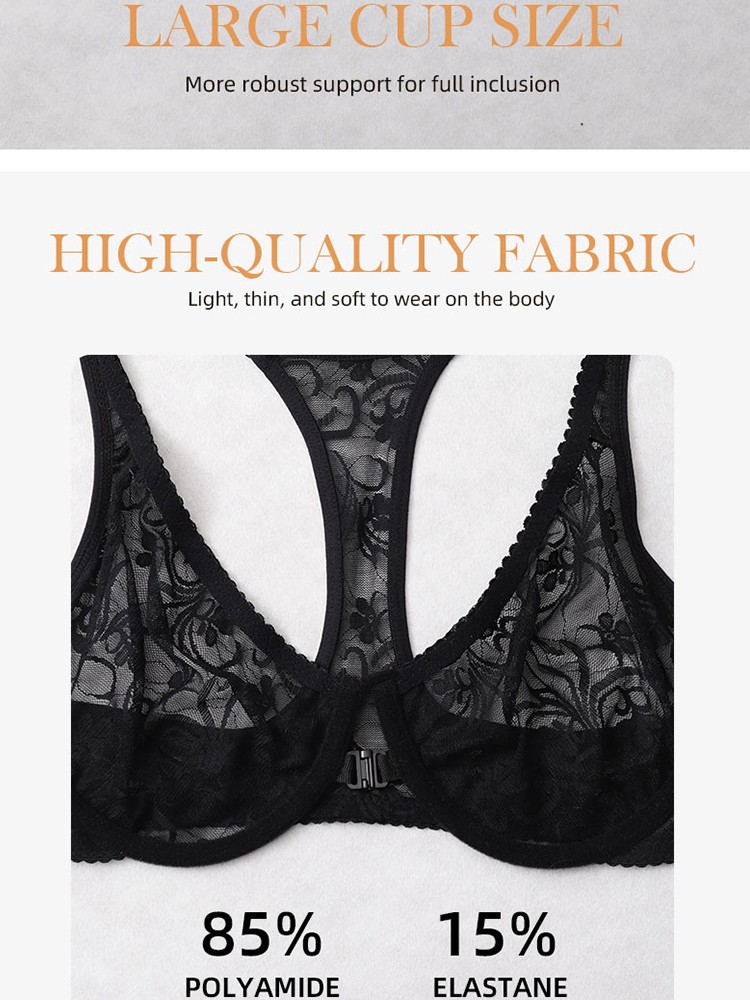 Mens Bra Front Closure Bras Transgender Bras Lace Brassiere Sissy Sexy Lingerie