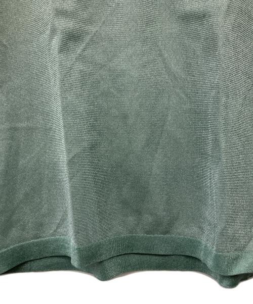 Clane Green Sheer V-Neck Knit Top S Nylon Polyester Ladies T-Shirt