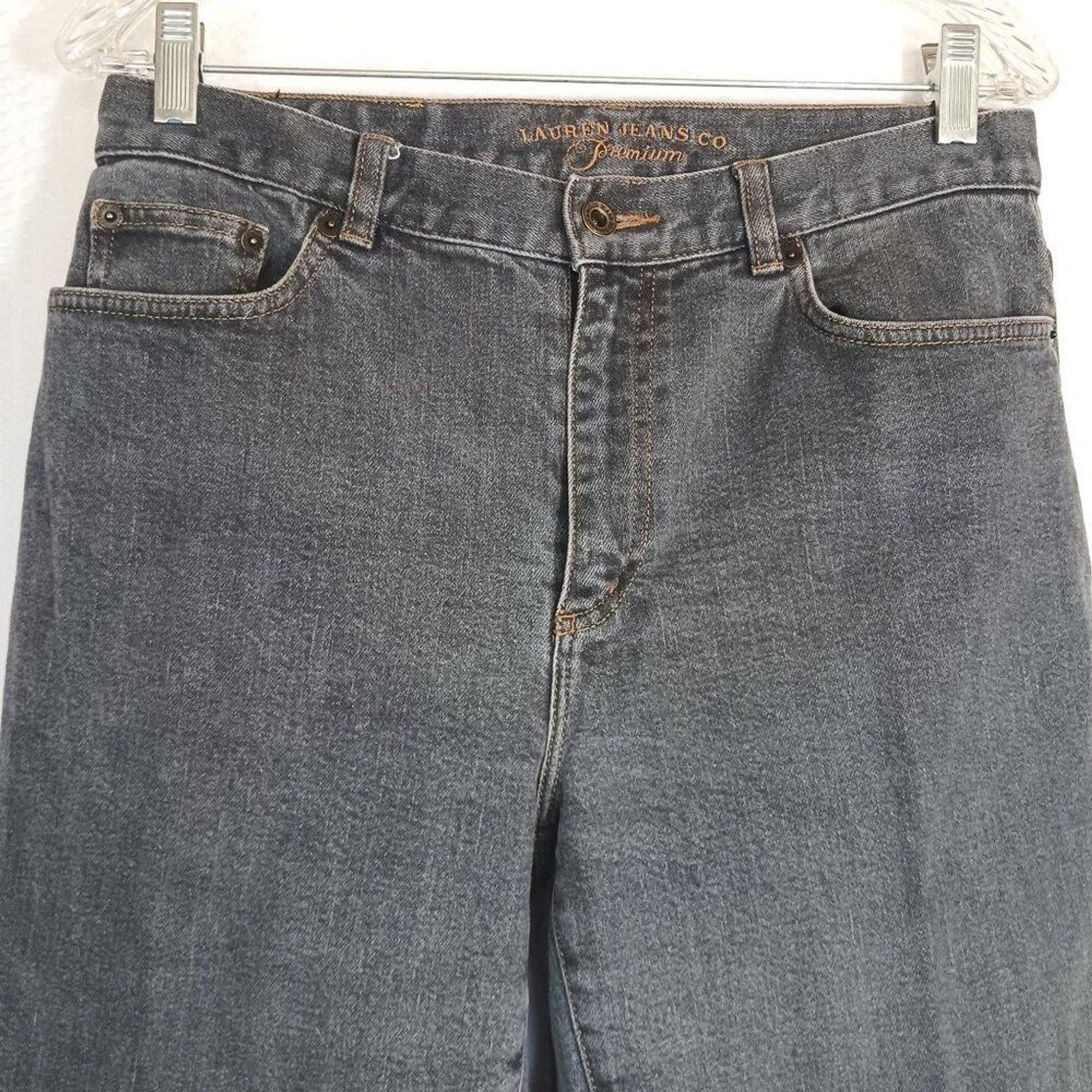 Lauren Jeans Co. Grey Classic Straight Leg High Waist Jeans Size 10 Vintage
