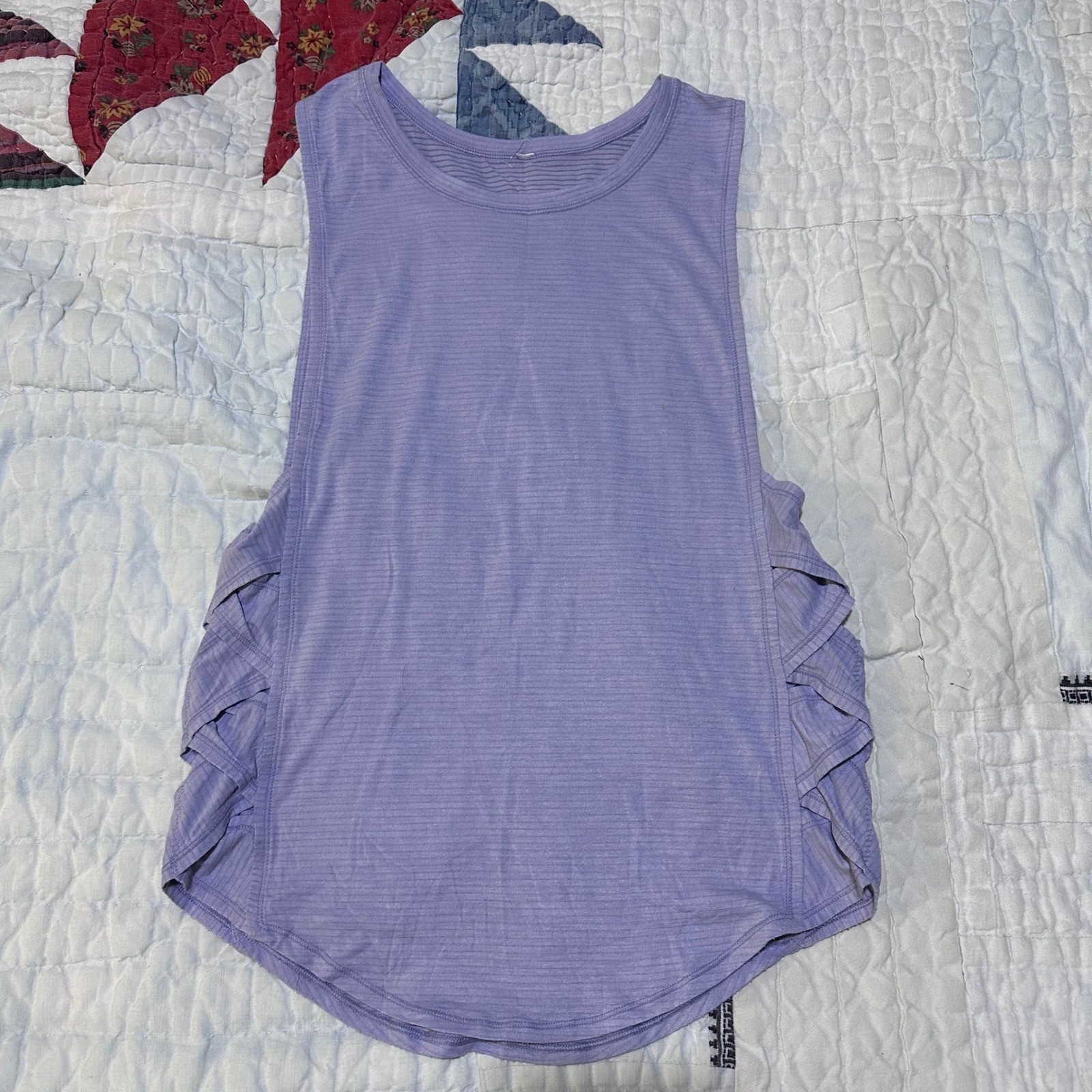 Lululemon Tank Top Purple Strappy Side Striped Activewear Tank