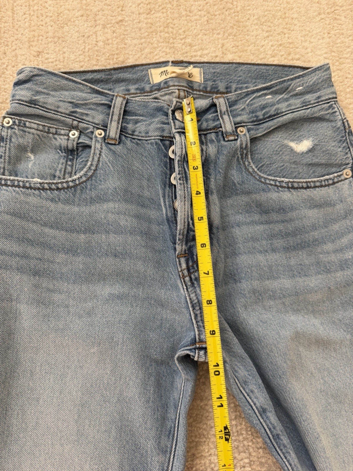 Madewell Women’s The Dean Easy Straight Jeans 5-Pocket Button Size 23