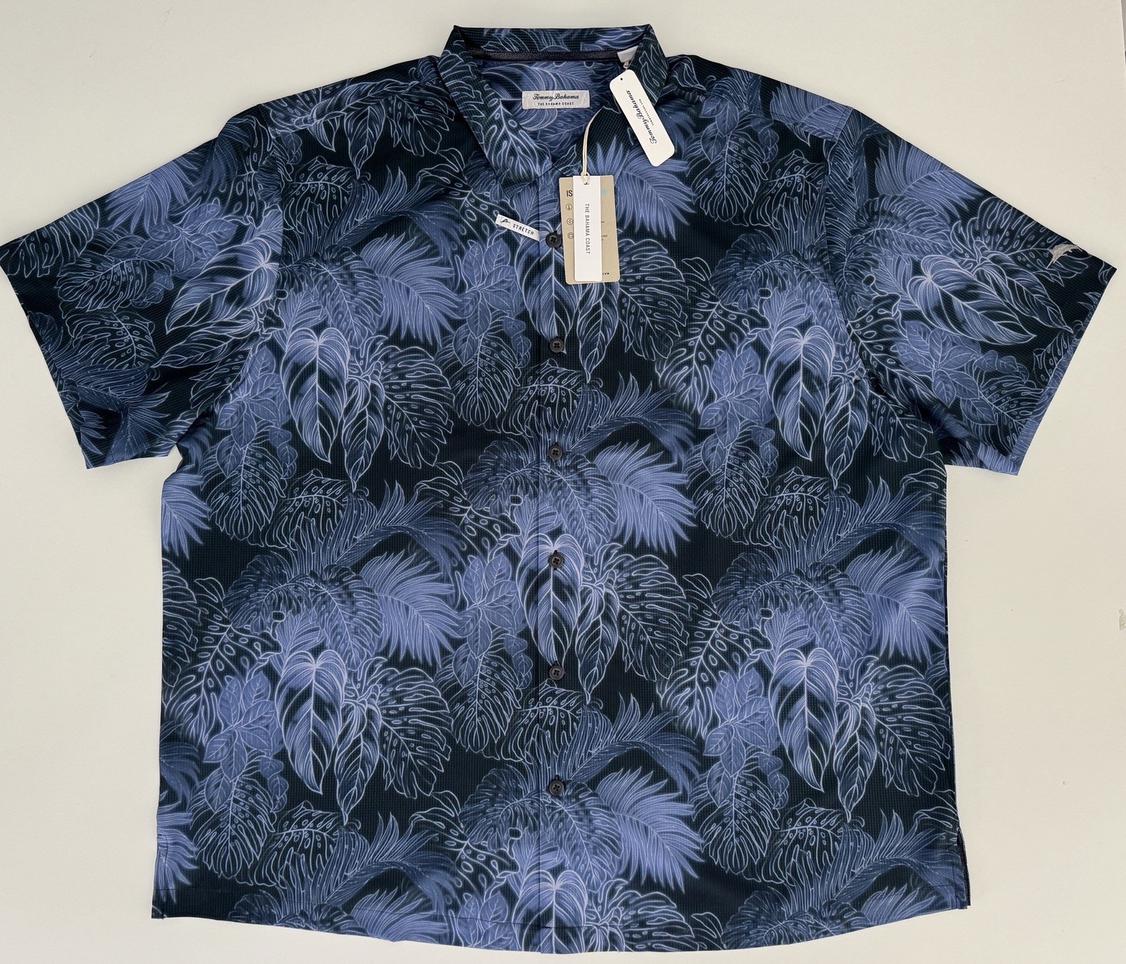 NWT Tommy Bahama Men Big Island Zone 2XLB 3XLB 4XLB 5XLB Navy Palm Stretch F5