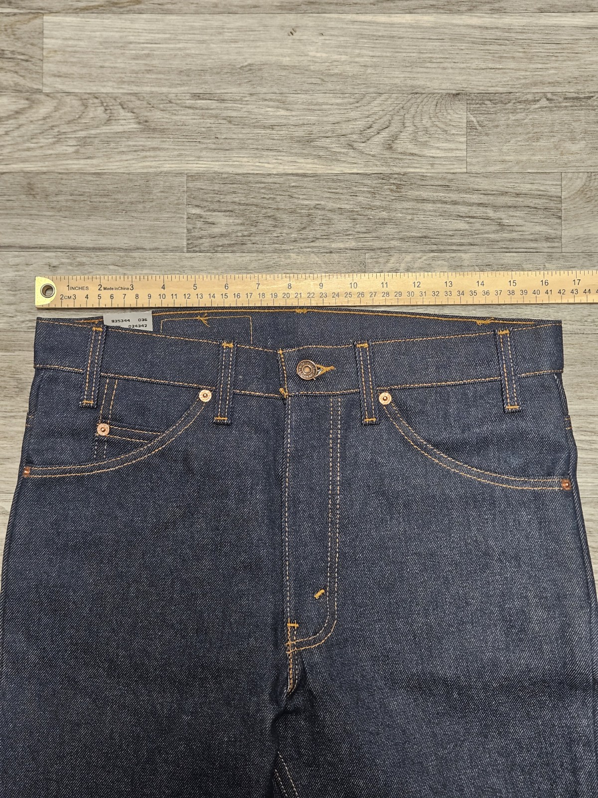 Vintage 80s Orange Tab Levi’s 517 Boot Cut Jeans Dark Indigo Blue Raw 32×29 USA