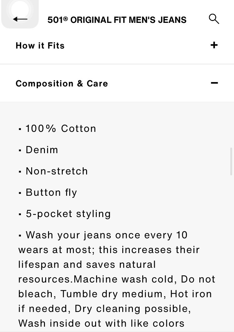 Levi’s 501 Men’s Original Fit, 38×32 Blue Light Wash Non Stretch