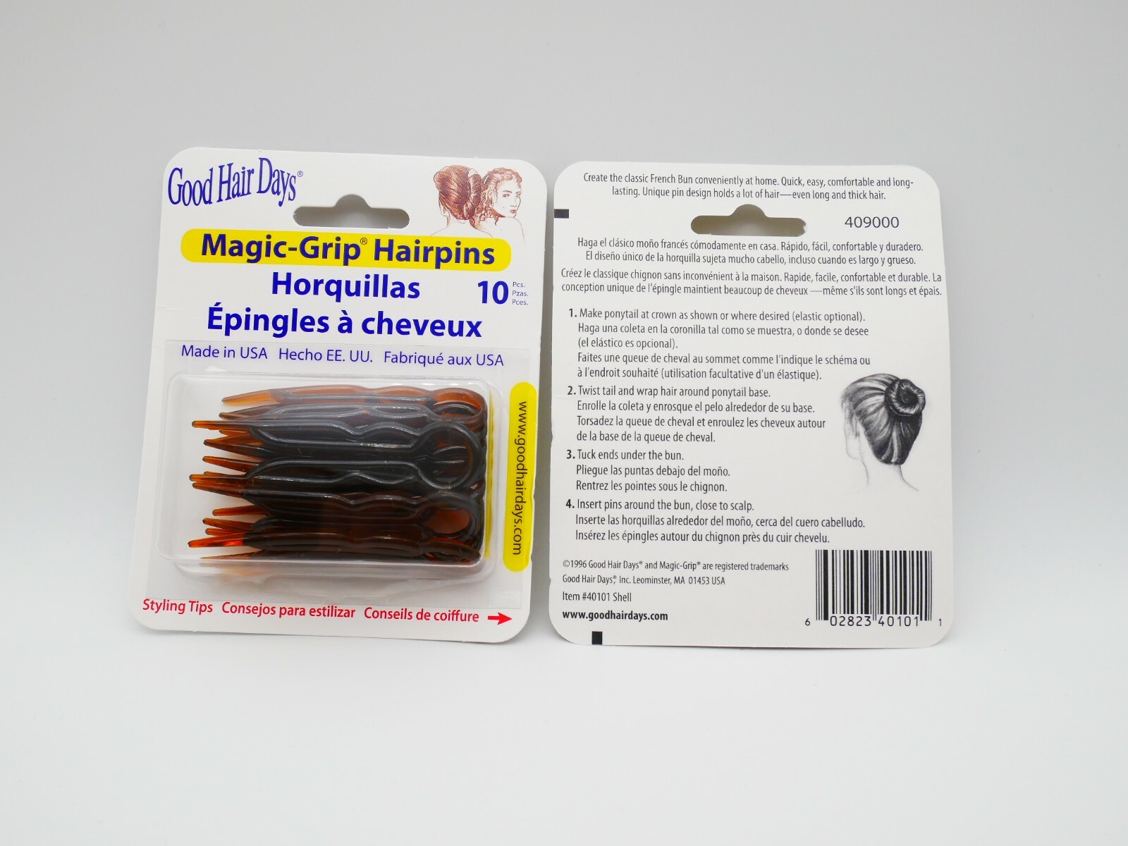 3 x Packs Magic Grip Hairpins 2 1/2″ Brown black clear (30 Pcs) Good Hair Days