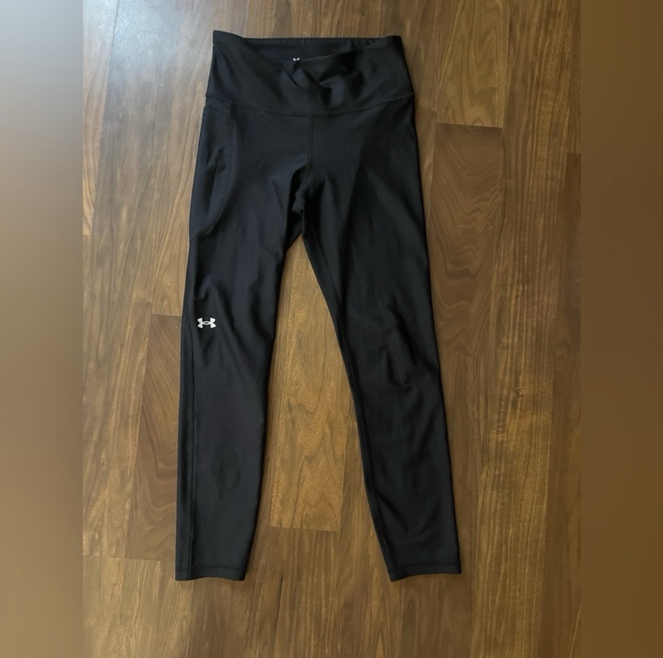 Under Armour Heat Gear High Rise 7/8 Compression Leggings Black Size Small EUC