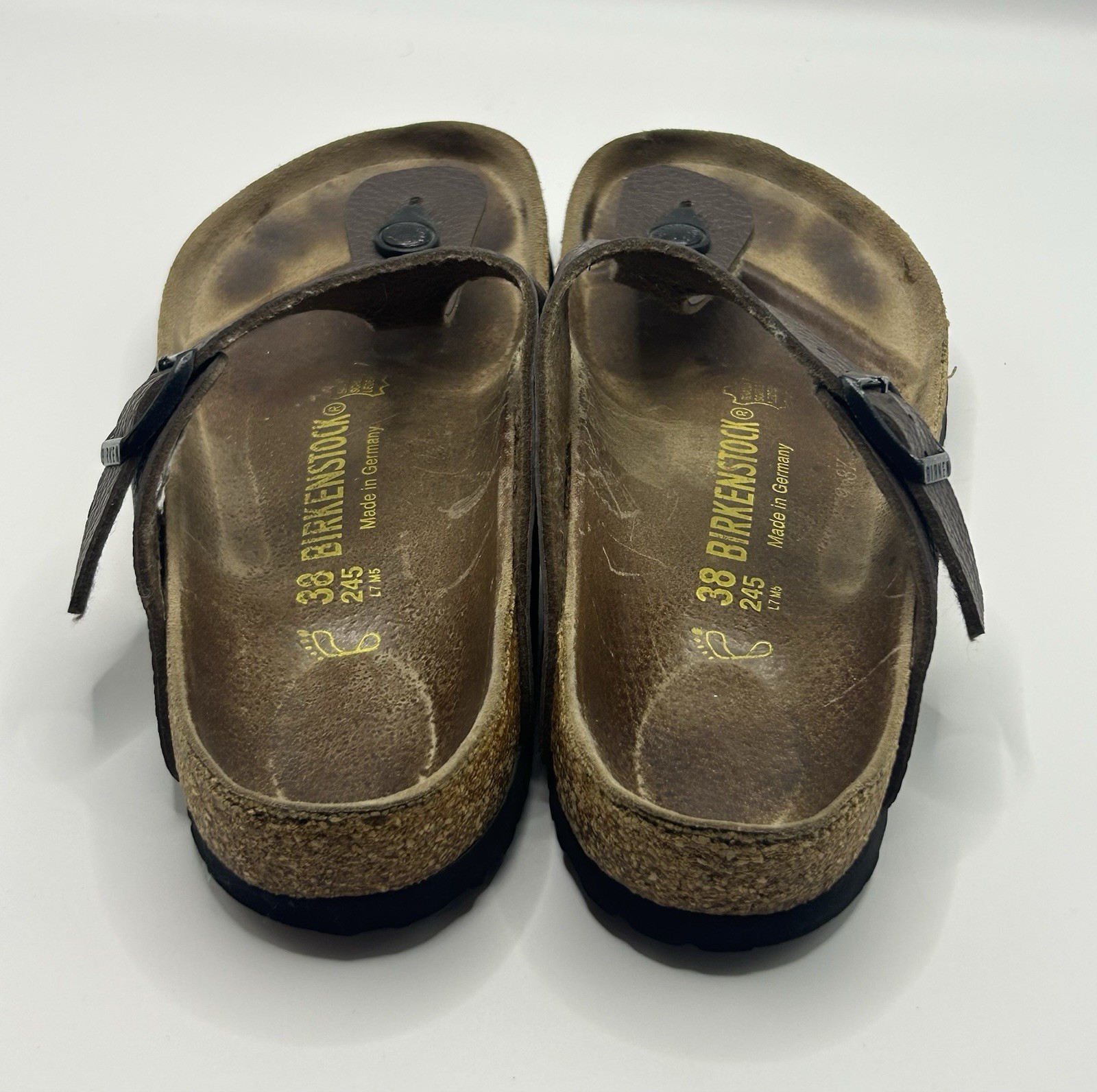 Birkenstock Women’s GIzeh Brown, Leather Thong Sandal 38 /US 7
