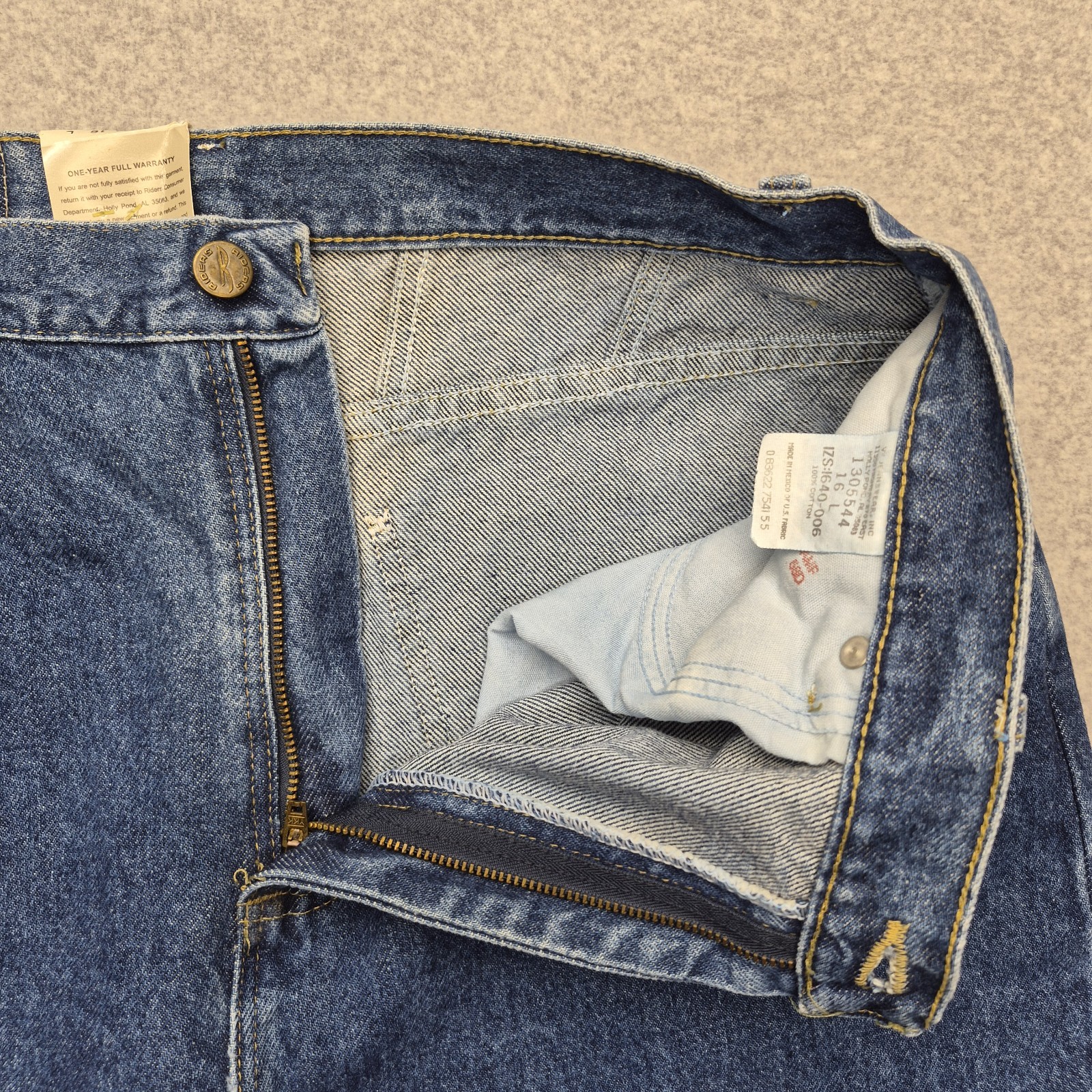 Vintage Riders by Lee Mom Jeans Womens 16L Medium Wash High Rise Tapered Denim