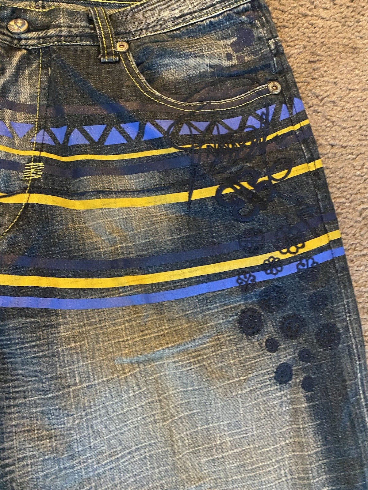Vintage Y2K AKademics wide Legged Baggy Jeans Size 36 Grudge 90s Hip Hop Style