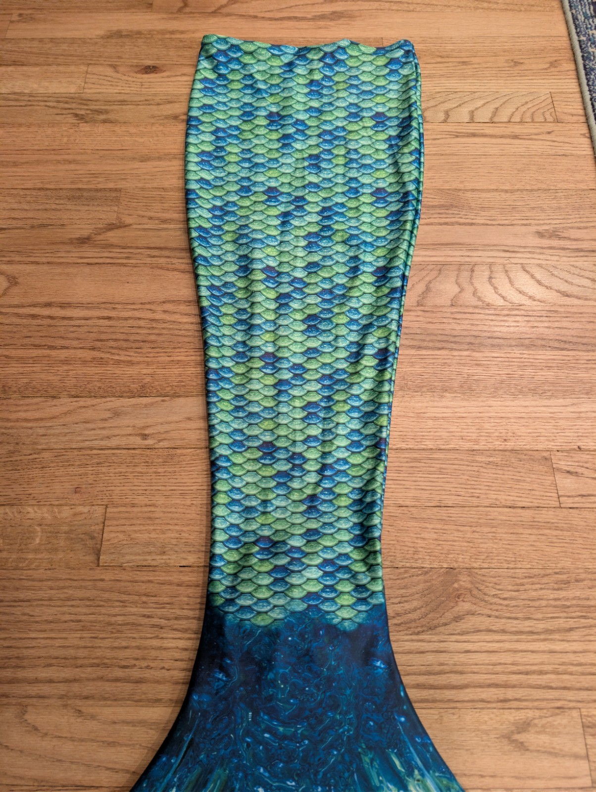 Fin Fun Mermaid Tail & Mono Fin Youth Girls Size 10 Turquoise Blue Green Exc!!