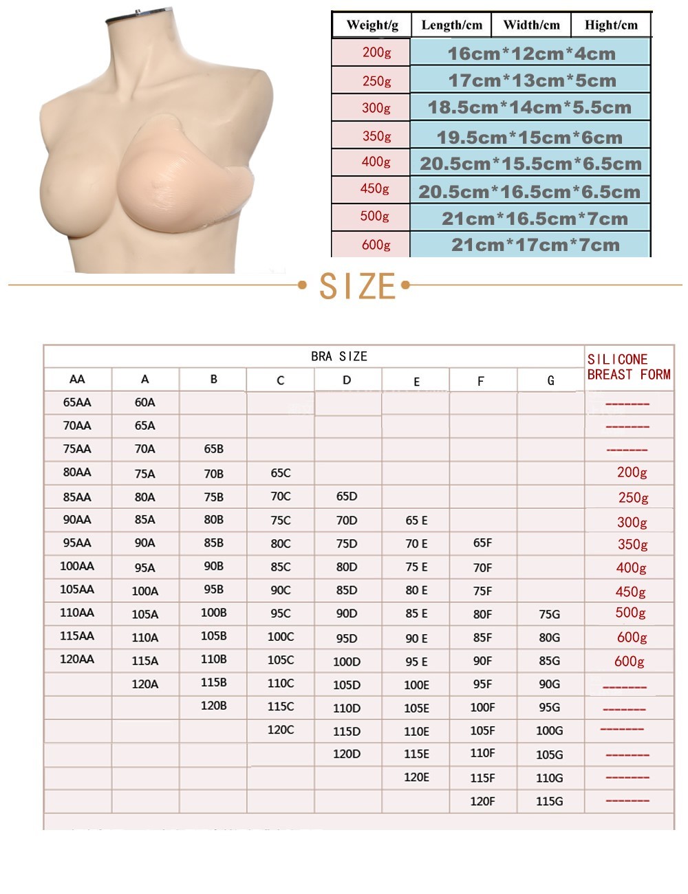 Asymmetrical Extended Mastectomy Breast Prosthesis Breast Forms Bra Insert Pads