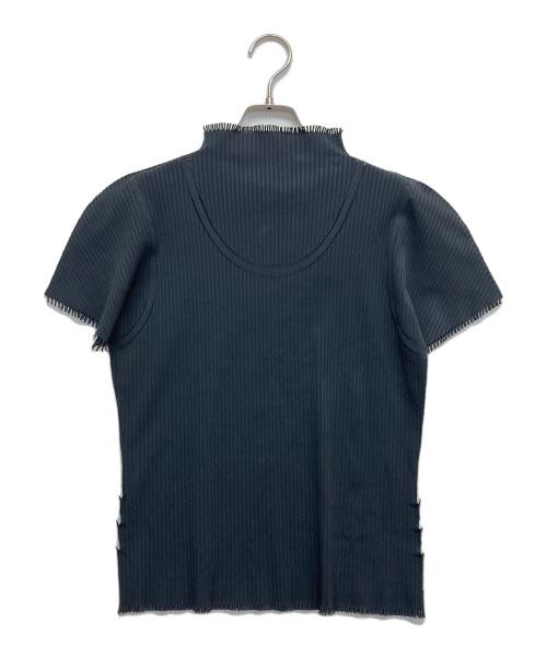 A・POC Fringe Pleat Cut & Sew Black Nylon Polyester T-Shirt L 여성
