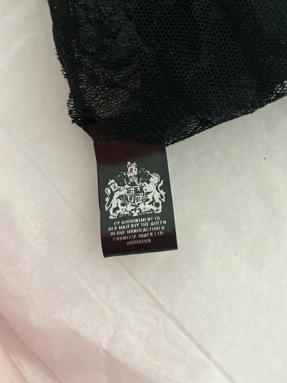 Cornelia James Black Mesh Geometric Wrist Gloves Nylon Women’s Hand Wash Only