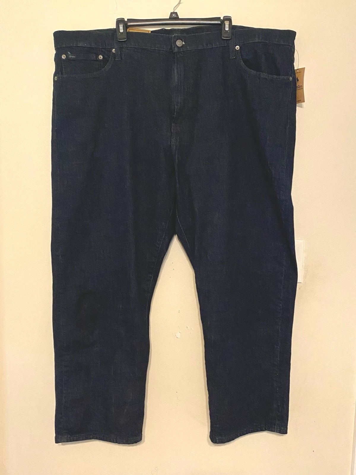 New NWT Polo Ralph Lauren Prospect Straight Leg Jeans Dark Wash 50×30 50″ Waist