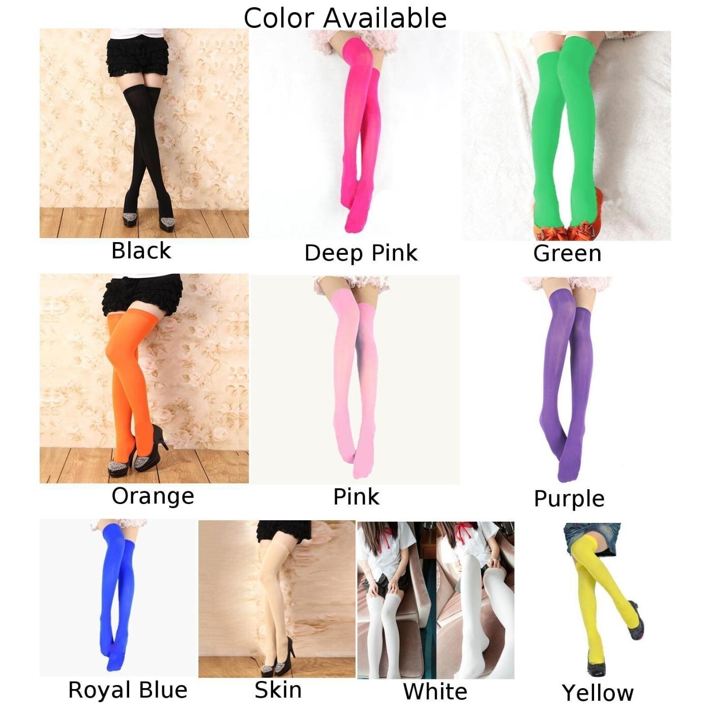 Womens Solid Long Boot Socks Over The Knee Thigh High School Girl Stocking