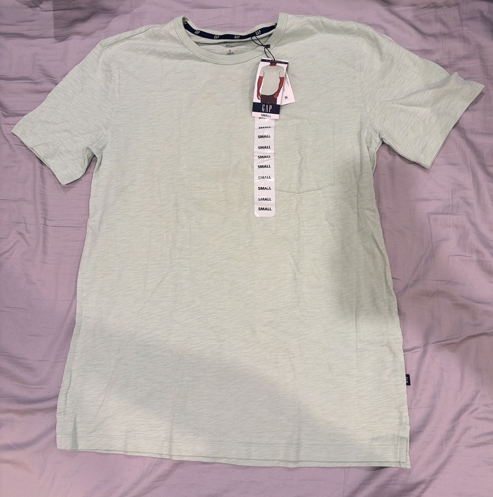 New NWT GAP Men’s Cotton Short Sleeve Pocket Relaxed Crewneck Slub Tee Green