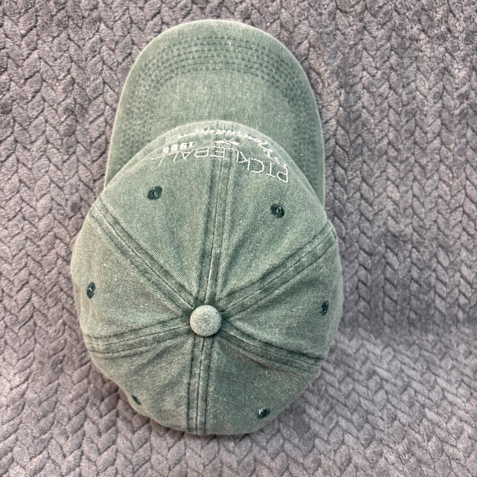 Pickleball Tournament Est 1965 Hat Green Mineral Wash Cotton Dad Cap Adjustable