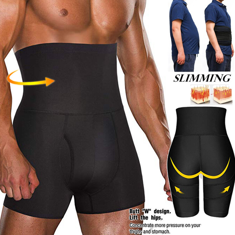 US Men Body Shaper Tummy Control Slim Shapewear Shorts High Waist Abdomen Girdle